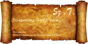 Szepessy Teónia névjegykártya